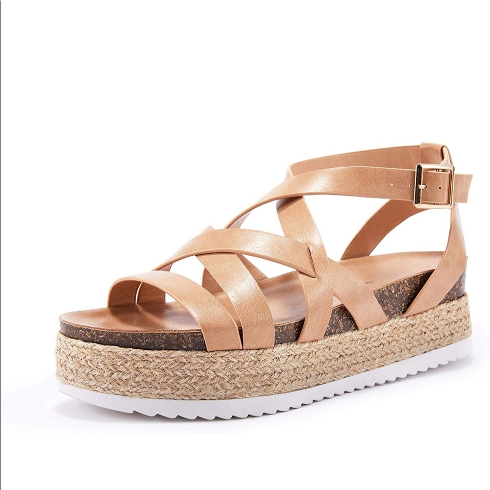 Wedge Espadrilles Platform Open Toe Slingback Summer Sandals